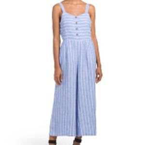 Blue Stripe Linen Jumpsuit